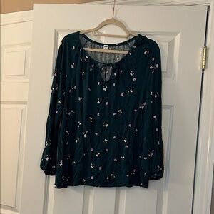 Old Navy (XL) floral green blouse